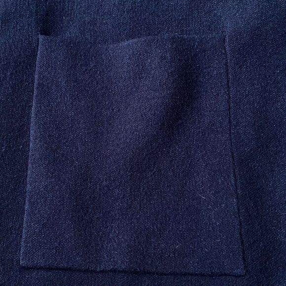Charter Club Sleeveless Duster Womens M Navy Blue Wool-Effect Open Front NWOT - Picture 6 of 13